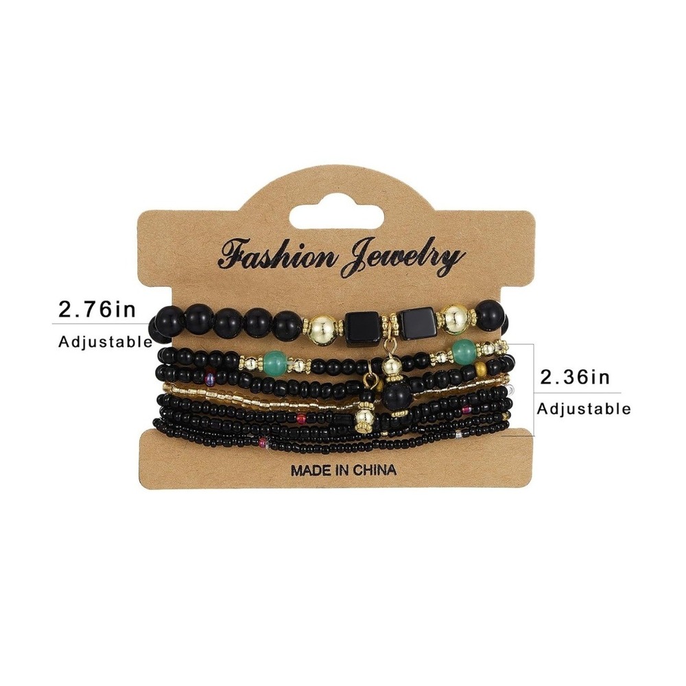 NEW Fashion Jewelry Beaded Bracelet Set Back Boho Stackable Layered - Picture 2 of 5